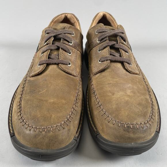 ECCO Fusion Men’s EU 47 US 13 Brown Leather Lace Up Casual Shoes Loafers EUC - Picture 2 of 9